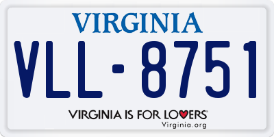 VA license plate VLL8751