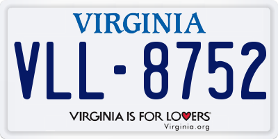 VA license plate VLL8752