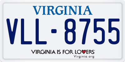 VA license plate VLL8755