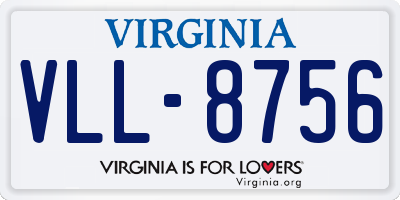 VA license plate VLL8756