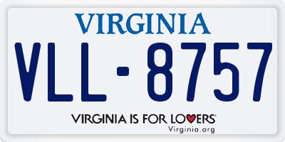 VA license plate VLL8757