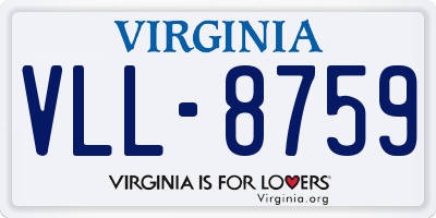 VA license plate VLL8759