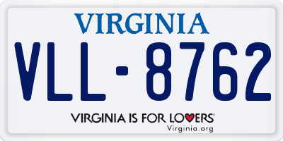 VA license plate VLL8762