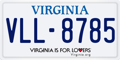 VA license plate VLL8785