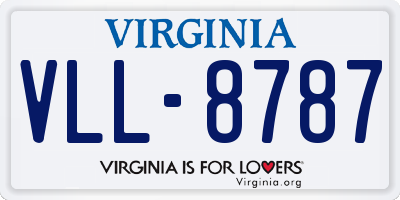 VA license plate VLL8787