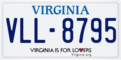 VA license plate VLL8795