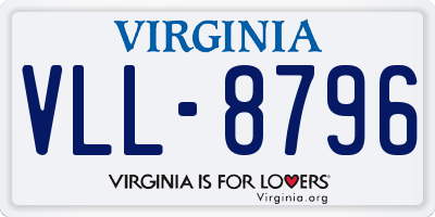 VA license plate VLL8796