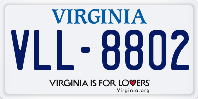 VA license plate VLL8802