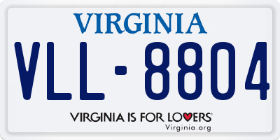 VA license plate VLL8804