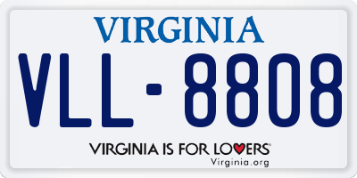 VA license plate VLL8808