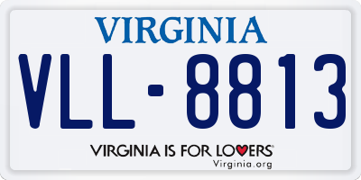 VA license plate VLL8813