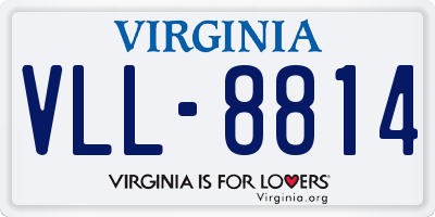 VA license plate VLL8814