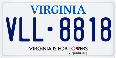 VA license plate VLL8818