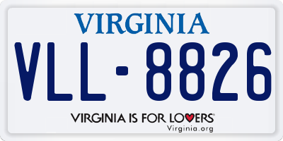 VA license plate VLL8826