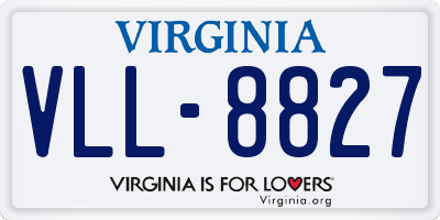 VA license plate VLL8827