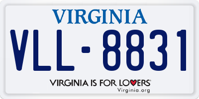 VA license plate VLL8831