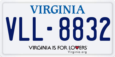 VA license plate VLL8832