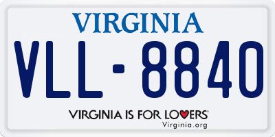 VA license plate VLL8840