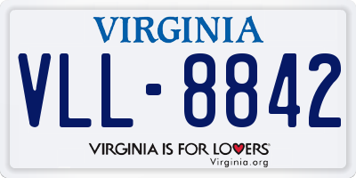 VA license plate VLL8842