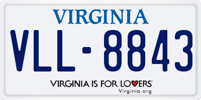 VA license plate VLL8843