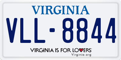 VA license plate VLL8844