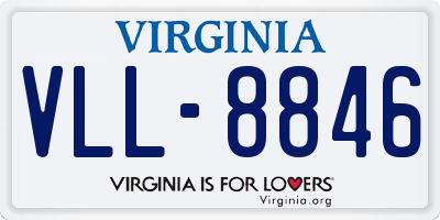 VA license plate VLL8846