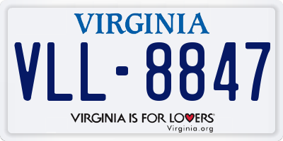 VA license plate VLL8847