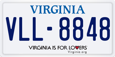 VA license plate VLL8848