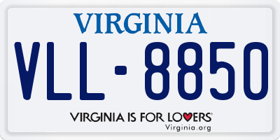 VA license plate VLL8850