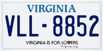 VA license plate VLL8852