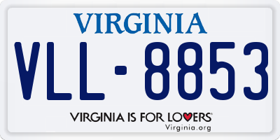 VA license plate VLL8853