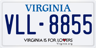 VA license plate VLL8855