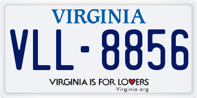 VA license plate VLL8856