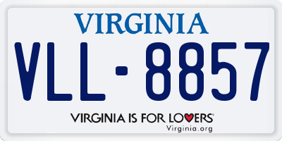 VA license plate VLL8857