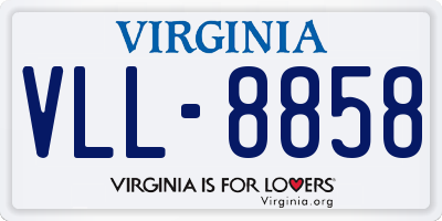 VA license plate VLL8858