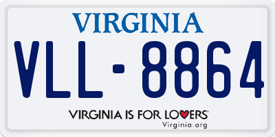 VA license plate VLL8864