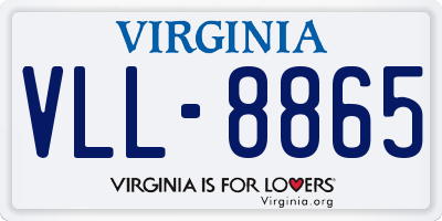 VA license plate VLL8865