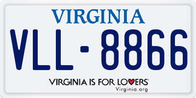 VA license plate VLL8866