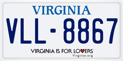 VA license plate VLL8867