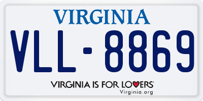 VA license plate VLL8869