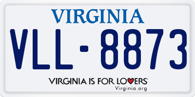 VA license plate VLL8873