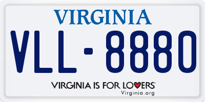 VA license plate VLL8880