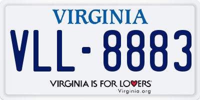 VA license plate VLL8883