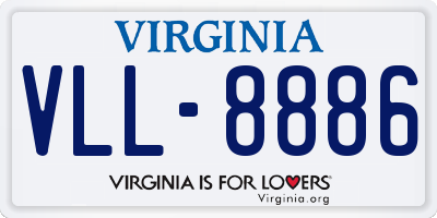 VA license plate VLL8886