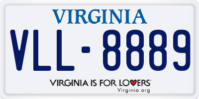 VA license plate VLL8889