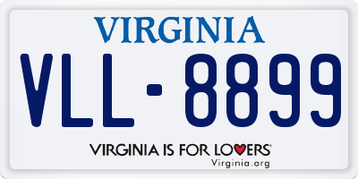 VA license plate VLL8899