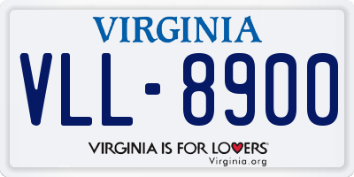 VA license plate VLL8900