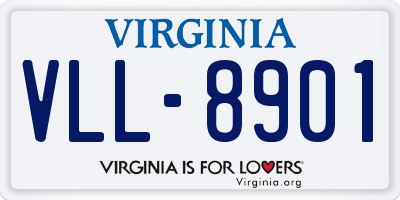 VA license plate VLL8901