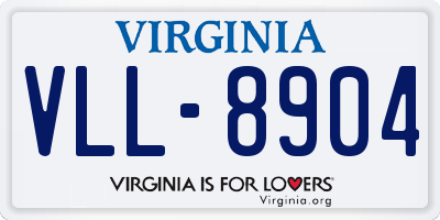 VA license plate VLL8904