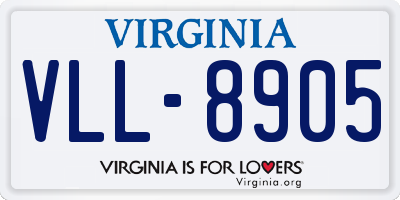 VA license plate VLL8905